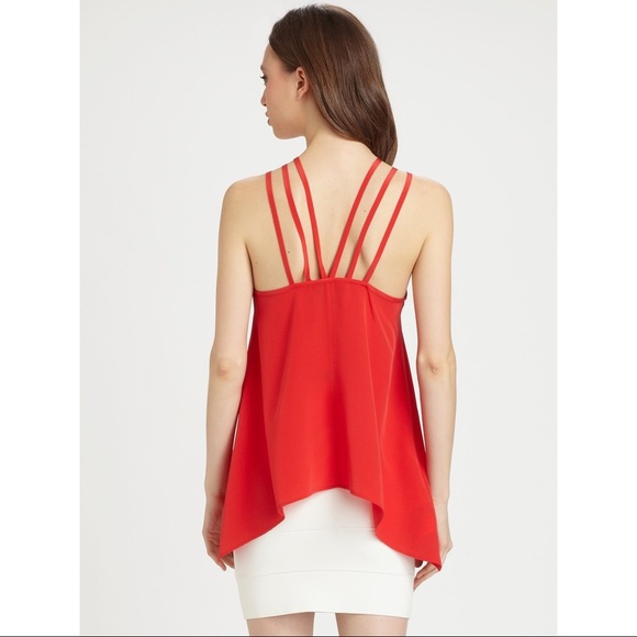 😍 NEW BCBG ASYMMETRICAL CRISSCROSS SEXY SILK TOP - Picture 4 of 4